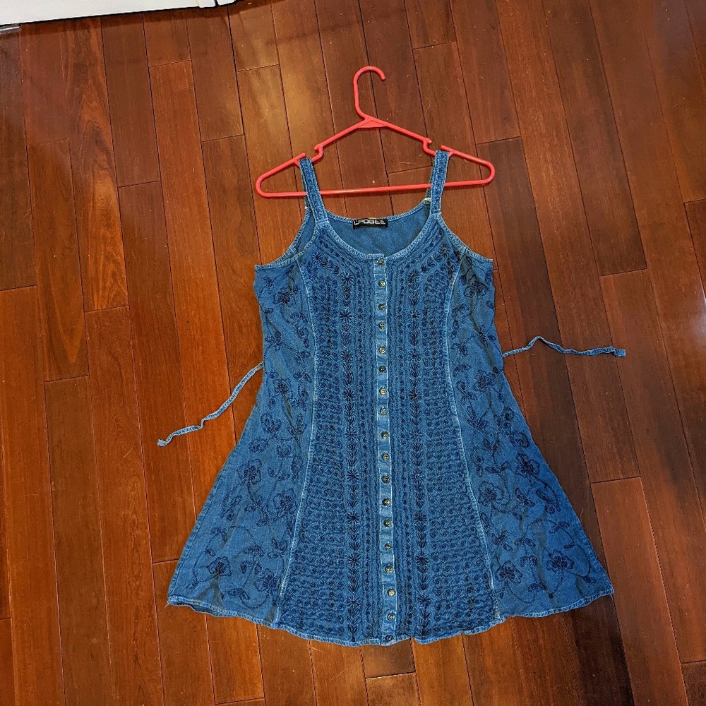 Embroidery Denim Summer Dress